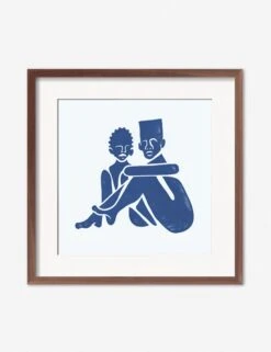Pair (Square) Print By Adrian Brandon -KINKIN Decor Shop AdrianPairSquareWalnutFrame