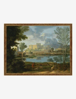Landscape With A Calm Wall Art By Nicolas Poussin -KINKIN Decor Shop BronzeGoldFrameUpdateLandscapewithaCalm