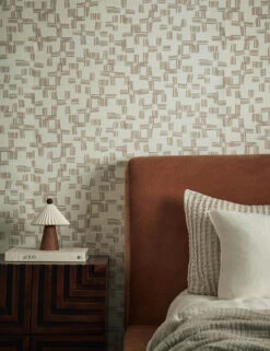 Crossmarks Grasscloth Wallpaper By Élan Byrd -KINKIN Decor Shop CrossmarksGrassclothWallpaperbyElanByrd Ivory 1894 Lifestyle
