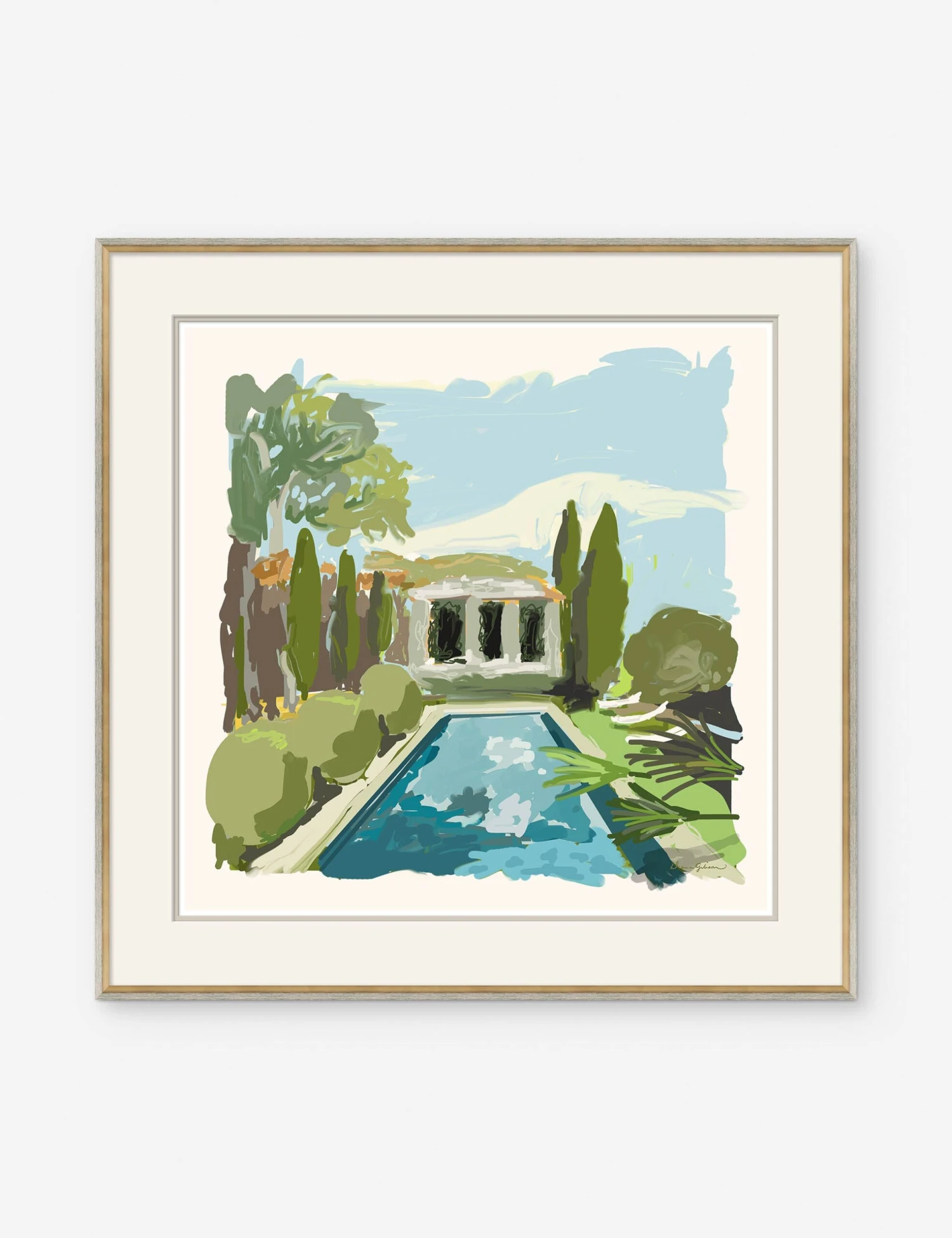 Pool House Print By Dana Gibson 3 Pool House Print By Dana Gibson