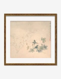 Flower Study 1 Print By Yun Bing -KINKIN Decor Shop FlowerStudy 1BronzeGoldOrnatematted