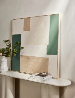 Patchwork Green Wall Art By Visual Contrast 8 Patchwork Green Wall Art By Visual Contrast -KINKIN Decor Shop L0470483 TexturedPaper Green StuidoLifestyle 3
