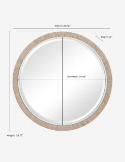 Tahiti Round Mirror -KINKIN Decor Shop MIR 21413 09668 dims