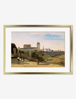 Monte Pincio, Rome Print By Jean-Baptiste-Camille Corot 15 Monte Pincio, Rome Print By Jean-Baptiste-Camille Corot -KINKIN Decor Shop MontePincio RomeGoldMatted