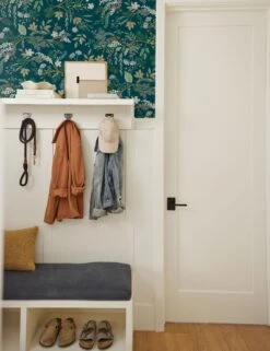 Juniper Forest Premium Peel + Stick Wallpaper By Rifle Paper Co. 7 Juniper Forest Premium Peel + Stick Wallpaper By Rifle Paper Co. -KINKIN Decor Shop PSW1197RL MudRoomVignette2 5733