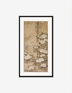 Peonies Print By Tatebayashi Kagei 12 Peonies Print By Tatebayashi Kagei -KINKIN Decor Shop PeoniesBlackFramematted