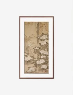 Peonies Print By Tatebayashi Kagei 16 Peonies Print By Tatebayashi Kagei -KINKIN Decor Shop PeoniesWalnutframematted