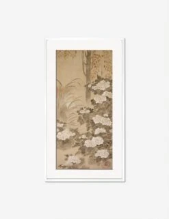 Peonies Print By Tatebayashi Kagei 13 Peonies Print By Tatebayashi Kagei -KINKIN Decor Shop PeoniesWhiteFrameMatted