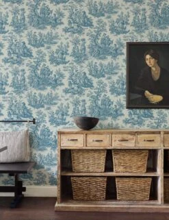 Country Life Toile Peel + Stick Wallpaper By Waverly -KINKIN Decor Shop RMK11868WP O4A9927 withart 2