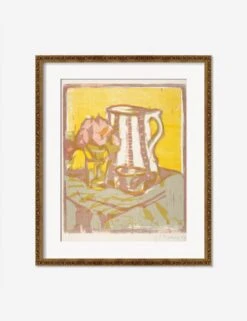 Still Life With Pitcher And Flowers Print By Ernst Ludwig Kirchner -KINKIN Decor Shop StillLifewithPitcherandFlowersBronzeGoldOrnateMatted