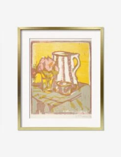 Still Life With Pitcher And Flowers Print By Ernst Ludwig Kirchner -KINKIN Decor Shop StillLifewithPitcherandFlowersGoldMatted