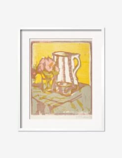 Still Life With Pitcher And Flowers Print By Ernst Ludwig Kirchner -KINKIN Decor Shop StillLifewithPitcherandFlowersWhiteMatted