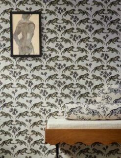 Tiger Grasscloth Wallpaper By Sarah Sherman Samuel -KINKIN Decor Shop TigerGrassclothWallpaper Ivory A0655823 6344 SITECROP STUDIOLIFESTYLE