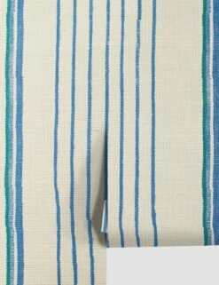 Two Tone Stripe Grasscloth Wallpaper By Nathan Turner 10 Two Tone Stripe Grasscloth Wallpaper By Nathan Turner -KINKIN Decor Shop TwoToneStripeSeaGreenBlue