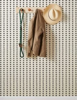 Triangles Grasscloth Wallpaper By Nathan Turner -KINKIN Decor Shop Wallshoppe Grasscloth Triangles Black