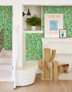 Orange Crush Peel + Stick Wallpaper -KINKIN Decor Shop orange crush removable wallpaper by nathan turner green 1 ec562424 be6b 4440 9bbf f7ab368e3183